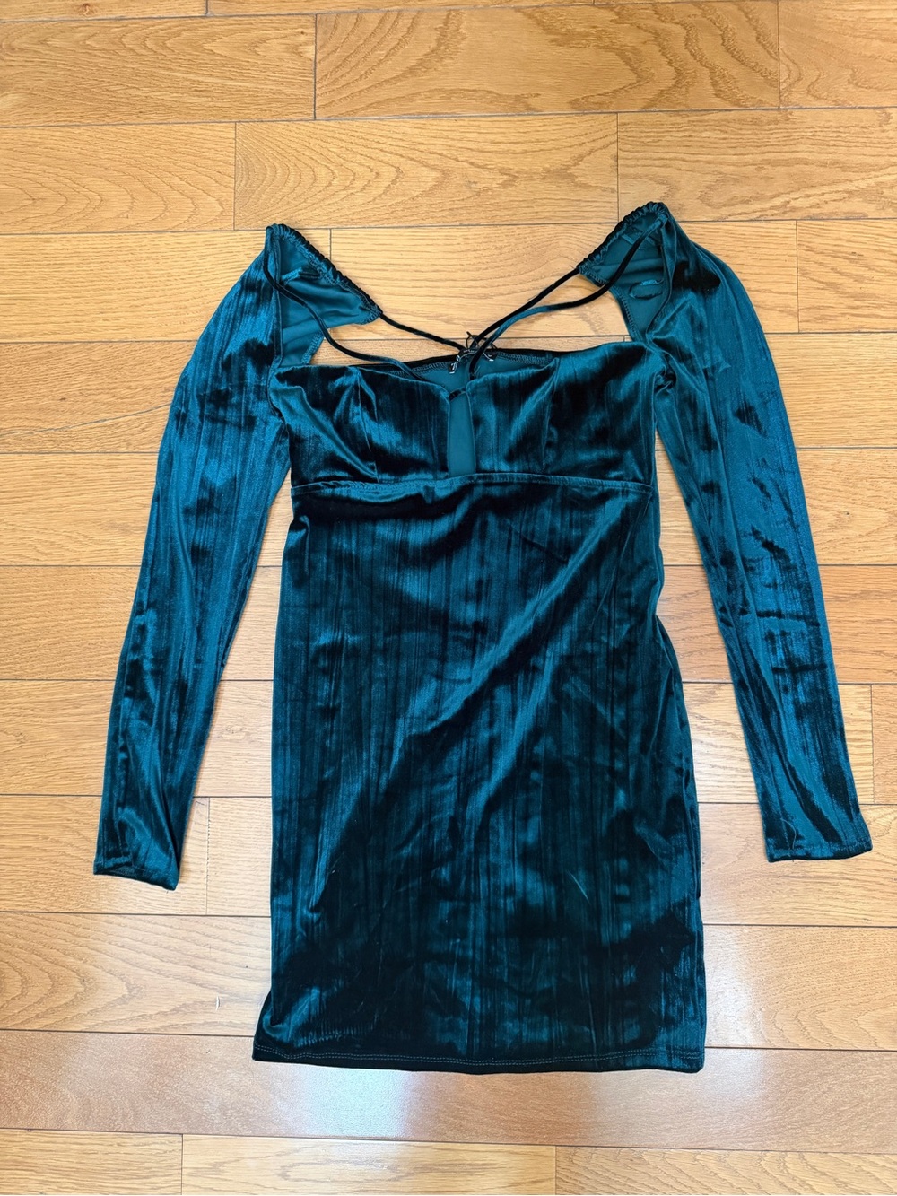 Zara Velvet Long Sleeve Mini Dress